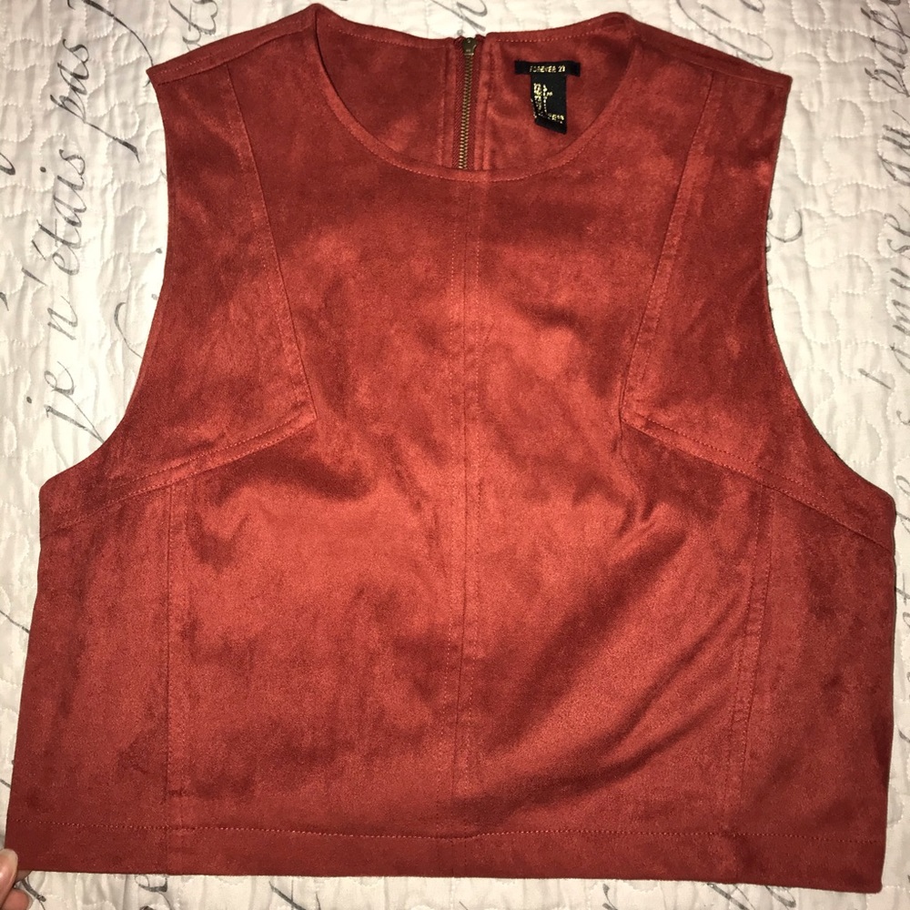 Suede crop top